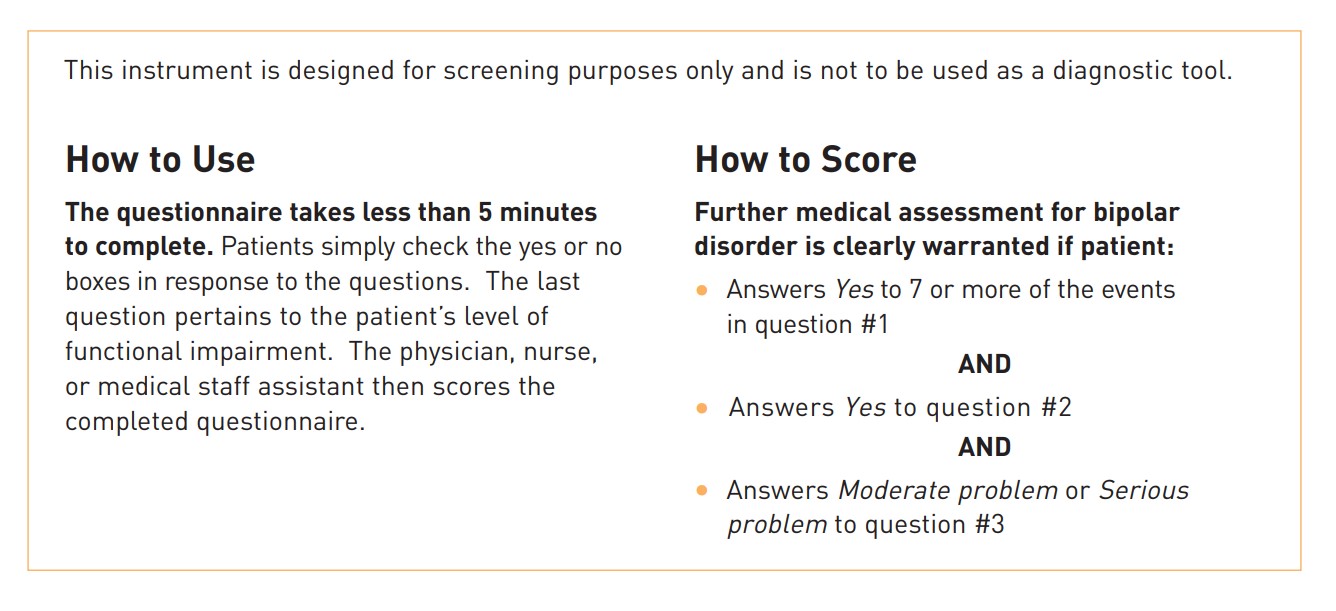 Mood Disorder Questionnaire (MDQ)